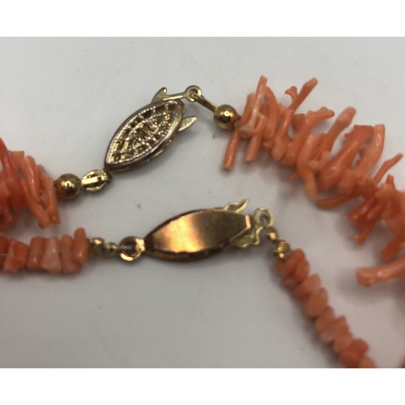 Salmon Branch Coral Lot~2 Necklaces & 1 Pair Earrings - Picture 9 of 9